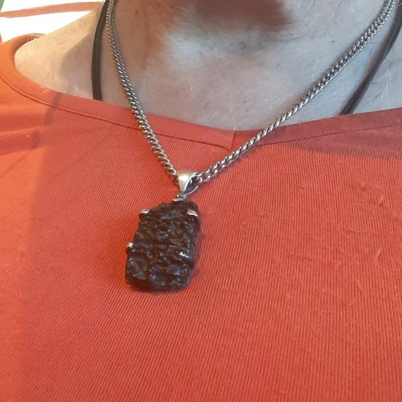 Moldavite Gemstone Necklace (Like New) (Genuine, Meteorite-Sourced, Bohemia) - Picture 1 of 1